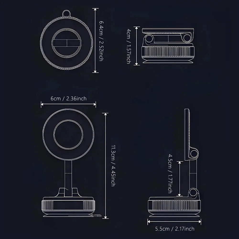 2026 NEW CAR Phone Magnetic Stand Multi-Functional Vacuum Adsorption Stretching And Folding 360° Rotate Navigation Stand