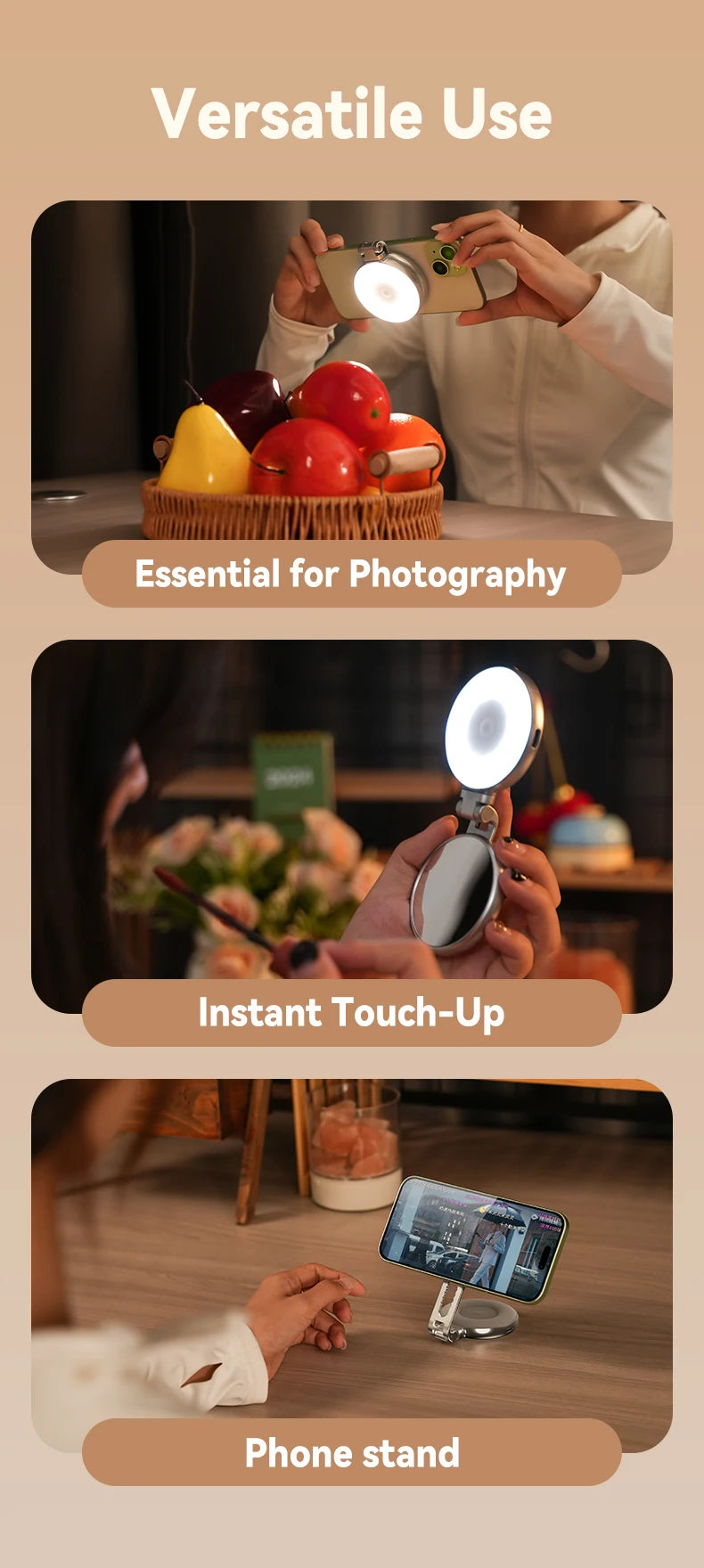 TELESIN Magnetic Phone Camera Shoot Hand Grip Phone Holder Shooting Aid Remote Control Handle for Smart Phone iPhone Android
