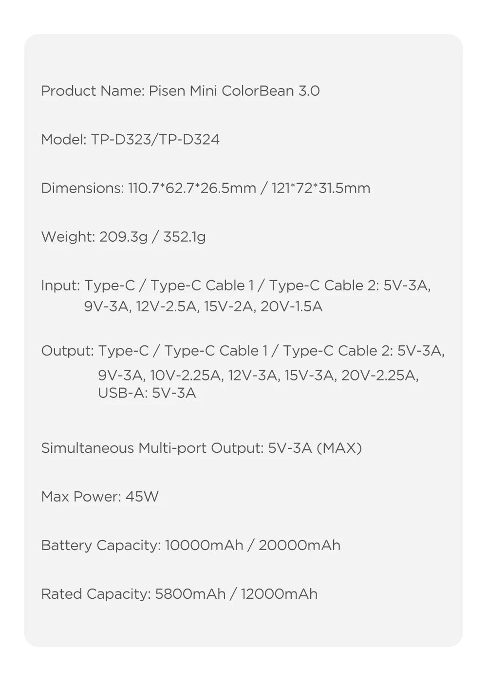 PISEN 45W Fast Charging CCC Power Bank Built-in Dual USB-C Cable 10000mAh/ 20000mAh Mini Portable Powerbank For iPhone 17 Xiaomi