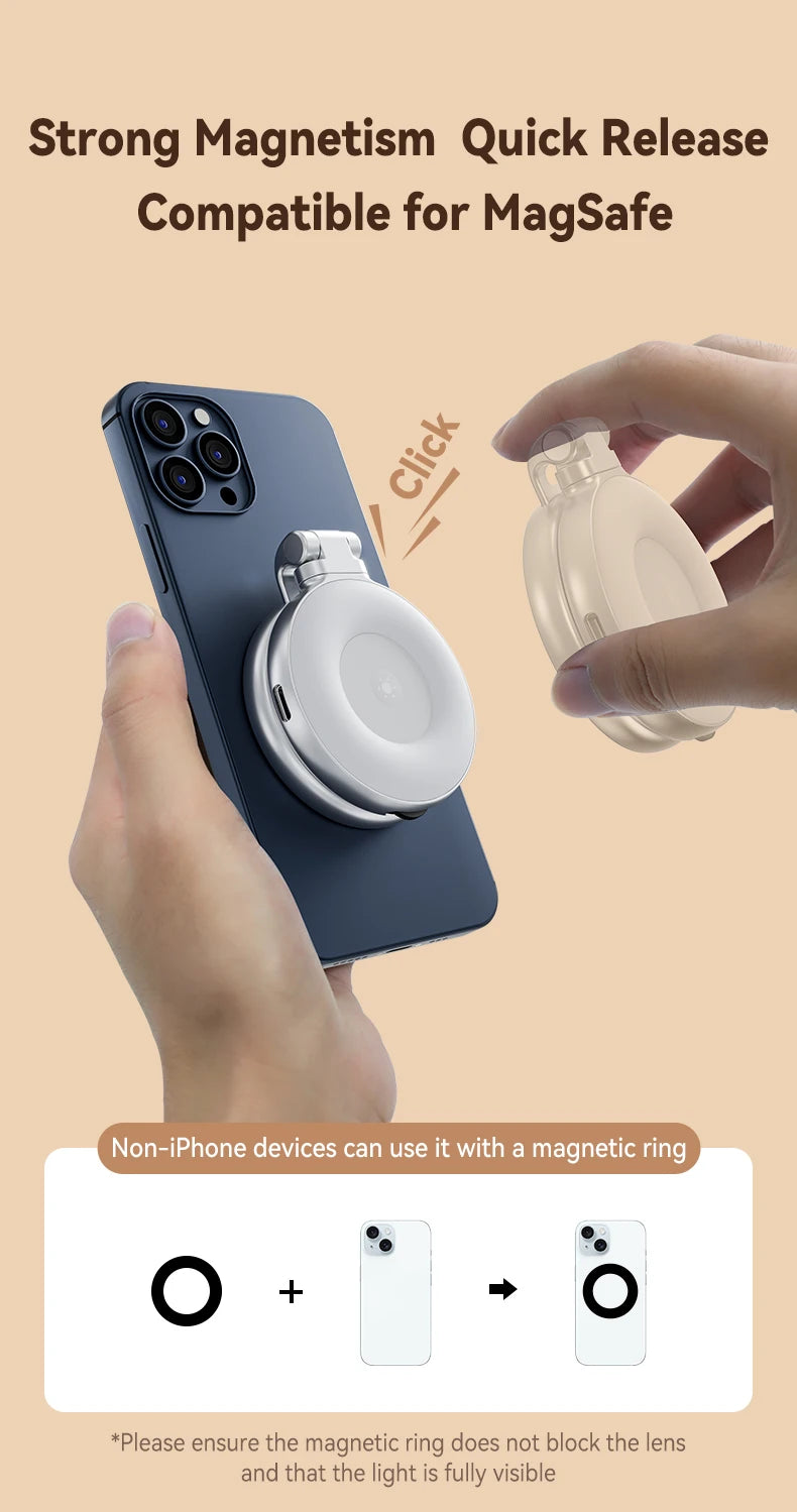 TELESIN Magnetic Phone Camera Shoot Hand Grip Phone Holder Shooting Aid Remote Control Handle for Smart Phone iPhone Android
