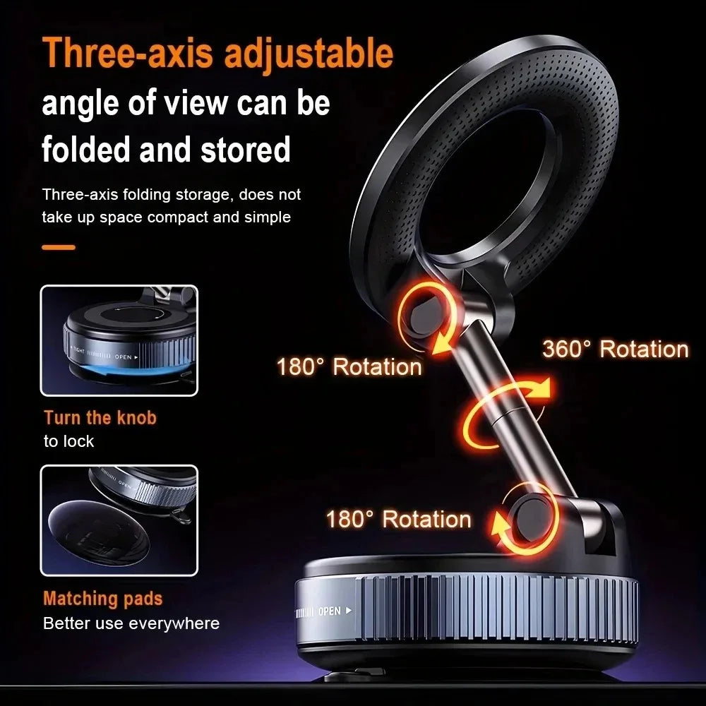 2026 NEW CAR Phone Magnetic Stand Multi-Functional Vacuum Adsorption Stretching And Folding 360° Rotate Navigation Stand