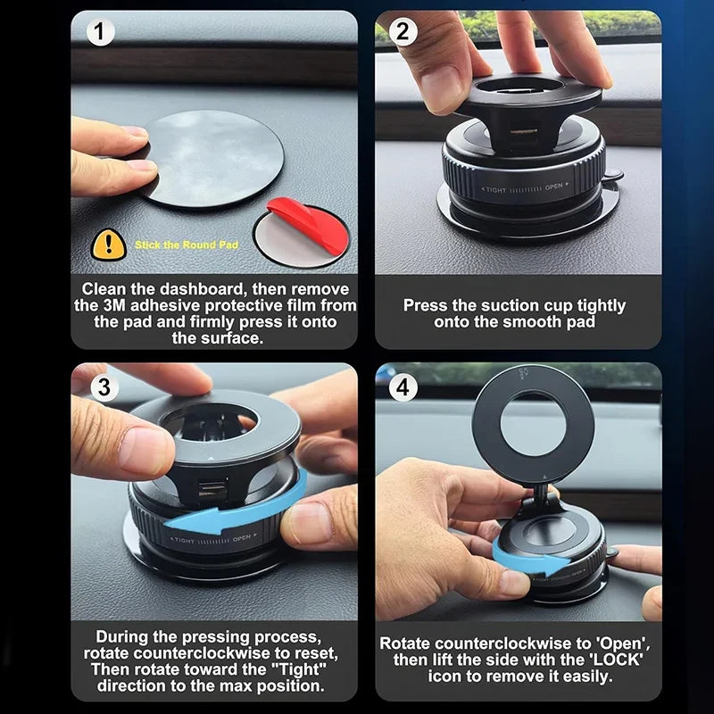 2026 NEW CAR Phone Magnetic Stand Multi-Functional Vacuum Adsorption Stretching And Folding 360° Rotate Navigation Stand